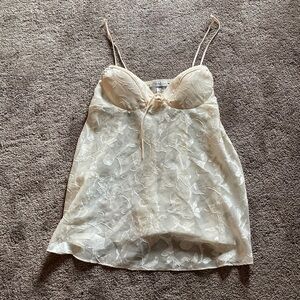 Seductive Wear by Cinema Etoile Ivory Padded Jacquard Floral Babydoll SIZE L